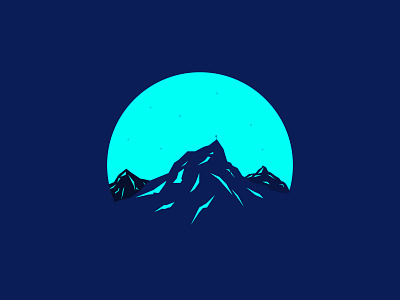Mountains flag illustrator minimalism mountains stars summit