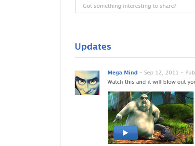 Mega Updates design minimal post social updates video web white