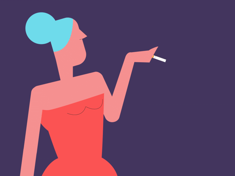 Woman smoking animation animation 2d animation after effects design illustration motion vector