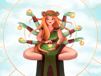 Idunn the norse goddess apple art challenge character concept fantasy girl god goddess illustration norse mythology
