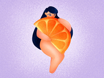 Orange-girl charater girl illustraion nude nudeart orange