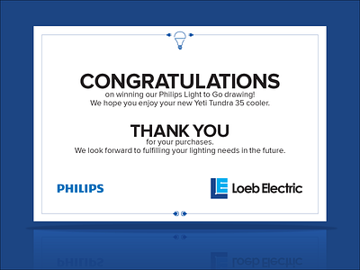 Loeb Electric customer thank-you note branding graphic design icon vector