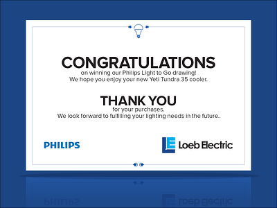 Loeb Electric customer thank-you note