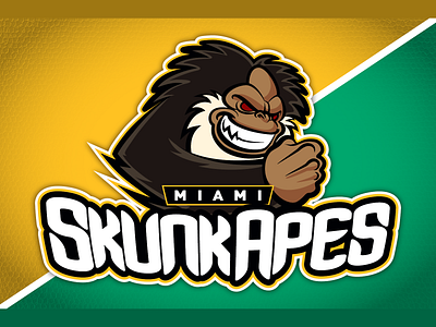 Cryptid League: Miami Skunk Apes design illustration logo vector