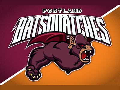 Cryptid League: Portland Batsquatches design illustration logo vector