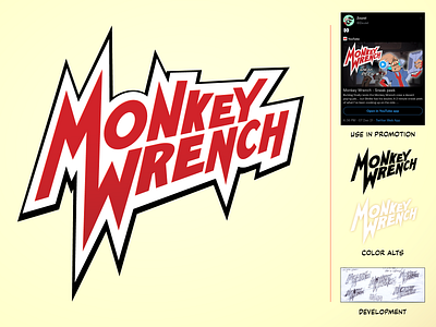 Monkey Wrench logotype branding design logo typography vector