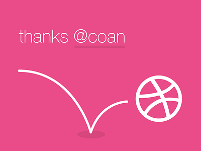 Thanks for the invite @coan! dribbble drop first shot flat invitation light pink thank you thanks