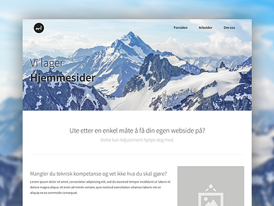 Adjustment - landing page blue harmonic landing minimalistic mountains website