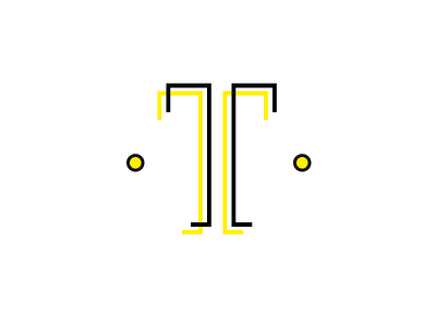 Logo retro typography yellow