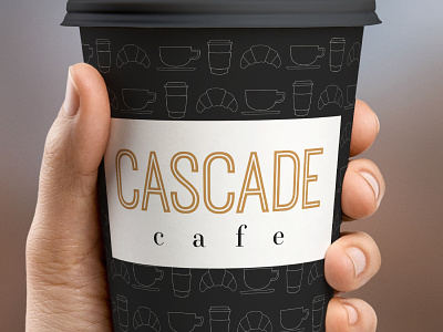 Cascade Cafe Coffee Cup branding logo design packaging design