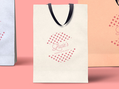 Lucie's Bakery Goodie Bag branding logo design package design