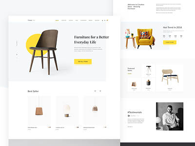 Furniture Pages app design furniture design ui ux web web design website