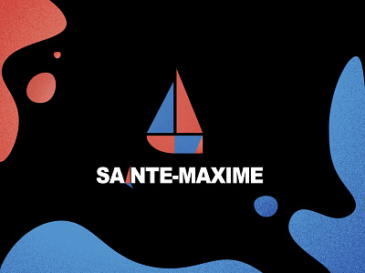 SAINTE-MAXIME branding california design fun icon logo logo challenge summer typography vector