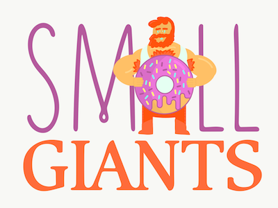 Small Giants donut font giants hair purple red small t shirt