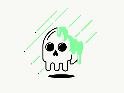 Radioactive fun illustration logo new radioactive skull