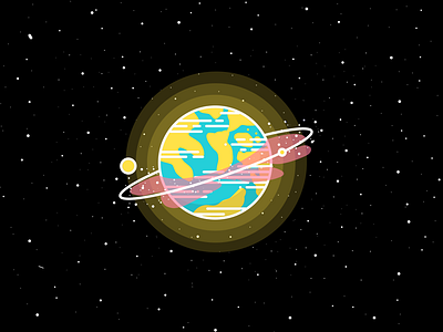 Planet art design dribbble fun logo planet poster stars