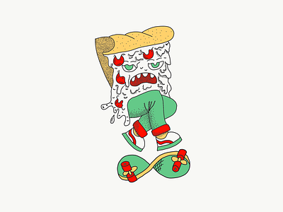 sticker rebound design fun illustration pizza pizza box skater