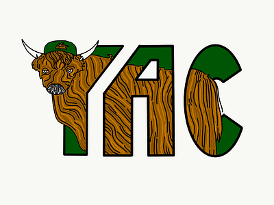 Yak in YAC animal animals design drawing illustration lettering logo seattle typography