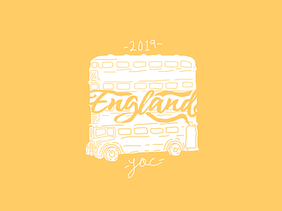 England sweatshirt bus design england fun illustration lettering logo seattle t shirt