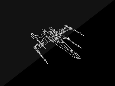X-wing Icon design fun illustration logo one line space starwars vector x wing