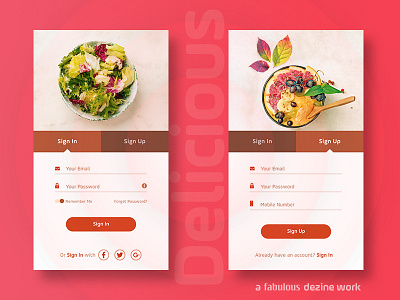 Delicious - Mobile App Ui Kit Startup Screens