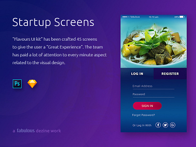 Flavours - Mobile App Ui Kit Startup Screens