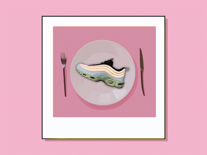 Dinner is ready animated gif animation design digital digitalart food illustration minimalist nike nike air sneaker art sneaker illustration sneakers vector