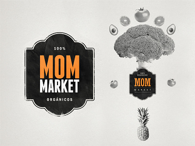 Mom Market *Branding food market mom orange organic vegetables vegie