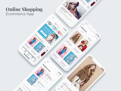 Online Shopping app branding design ios mobile mobile app online shop online shopping typography ui ux vector web