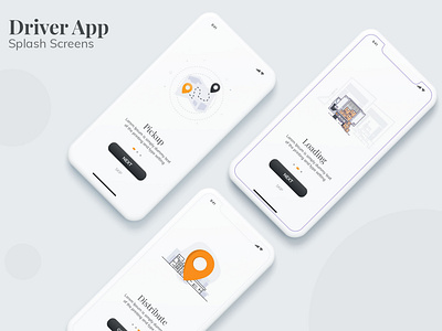 Workflow App Screens animation app art black colors concept car design flat icon interaction interface ios logo minimal mobile mobile app screens picture slide ride sharing splash screens taxi travel typography ui ux vector web
