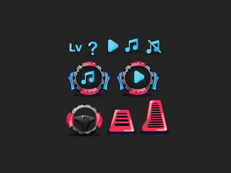 Button design for "Car City" game by Khalada Akter (Topoty) on Dribbble