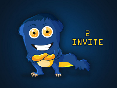 Monstar INVITE 2 2d 2invite animation blue emotions gif invitation invite monstar new yellow