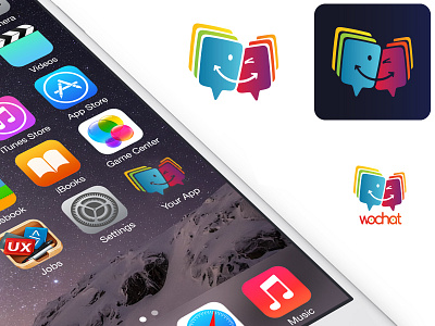 Logo Wochat app logo chat chat logo design design app icon logo logo a day ui vector wochat logo