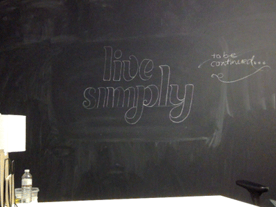 Live Simply chalk chalkboard hand-lettering lettering mural