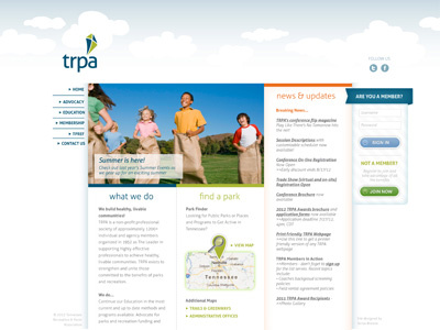 TRPA Website Mock-up (home page) front end design mockup ui design web website