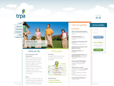 TRPA Website Mock-up (home page)