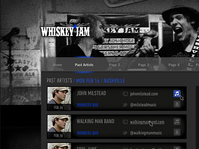Whiskey Jam Website Mock-up