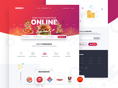 Grubhub24 Website gradient home page ui web design website wordpress