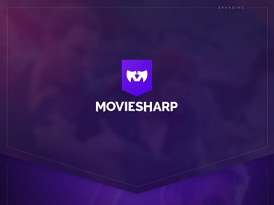 Moviesharp Logo design branding design flat icon illustration illustrator logo minimal typography vector web website