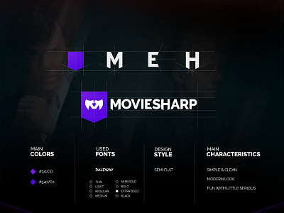 Moviesharp Branding design - part 2 axe branding design flat icon identity illustration illustrator logo minimal movie movie app typography vector web