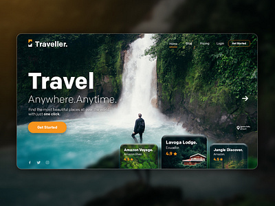 Landing page for Travel Agency.