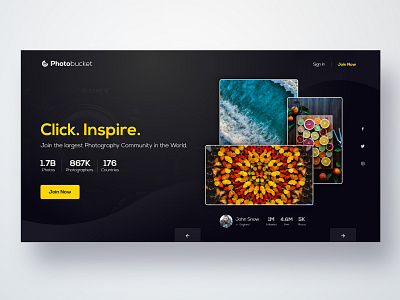 Landing Page for World wide photography community