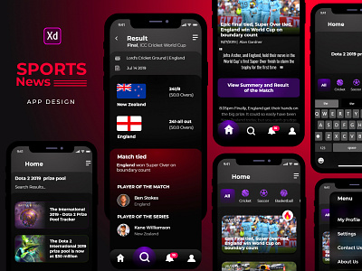 Sports News App design app app concept cricket football mobile app mobile ui sports sports app sports design sports news ui ui concept ui kit uidesign uiux ux uxdesign web webapp webapp design