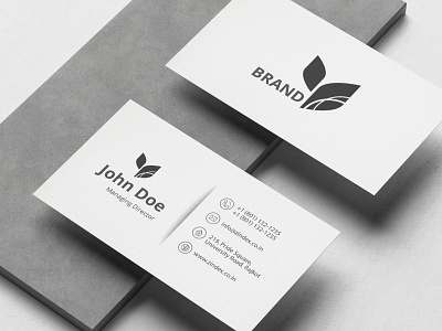 Corporate White Business Card branding illustration logo texture typography ui ux vector