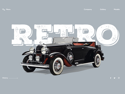 Retro Car Home Page landing page photoshop retro ui ux web webdesign