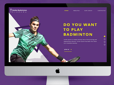 Noida Badminton Academy Ui Design design typography ui ux