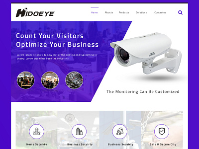 Camera Security HIDOEYE Web User Interface design ui vector web