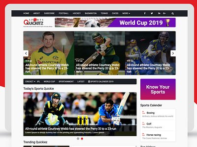 Sport Information & News design ui ux