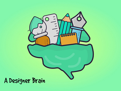 A Designer Brain brain design designer brain drawing