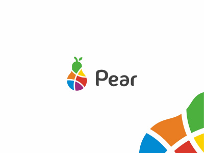 Pear branding colorful fimbird fruit logo logodesigner